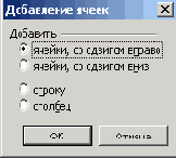 Диалоговое окно позволяющее вставить